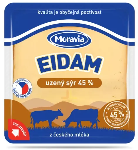 Moravia 100g Sýr Plátky Eidam Uzený 45%