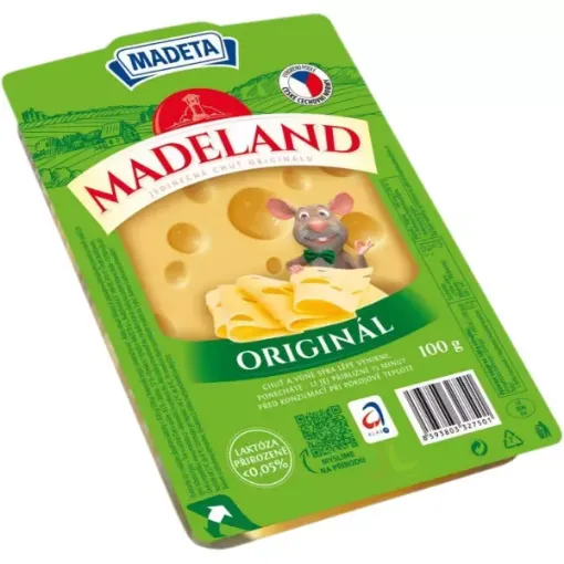 Madeta Sýr Plátky 100g Madeland Originál 45%