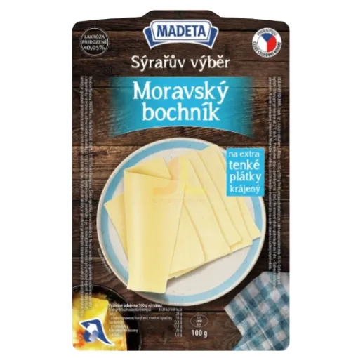 Madeta Sýr plátky 100g Moravský bochník 45% Sýr. Výběr