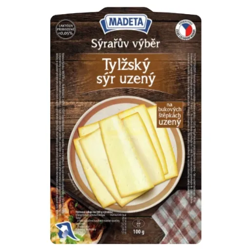 Madeta Sýr plátky 100g Tylžský sýr uzený 45% Sýr. Výběr